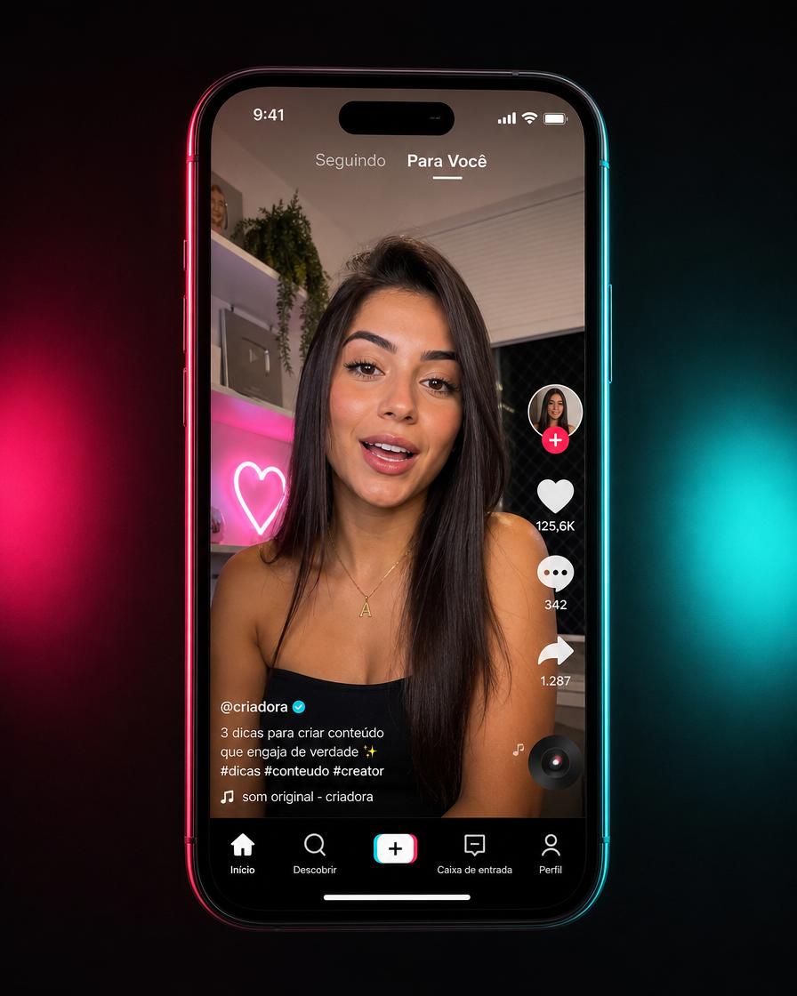Mockup do TikTok com o Método Target